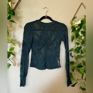 Teal Blue Mesh Undershirt Small